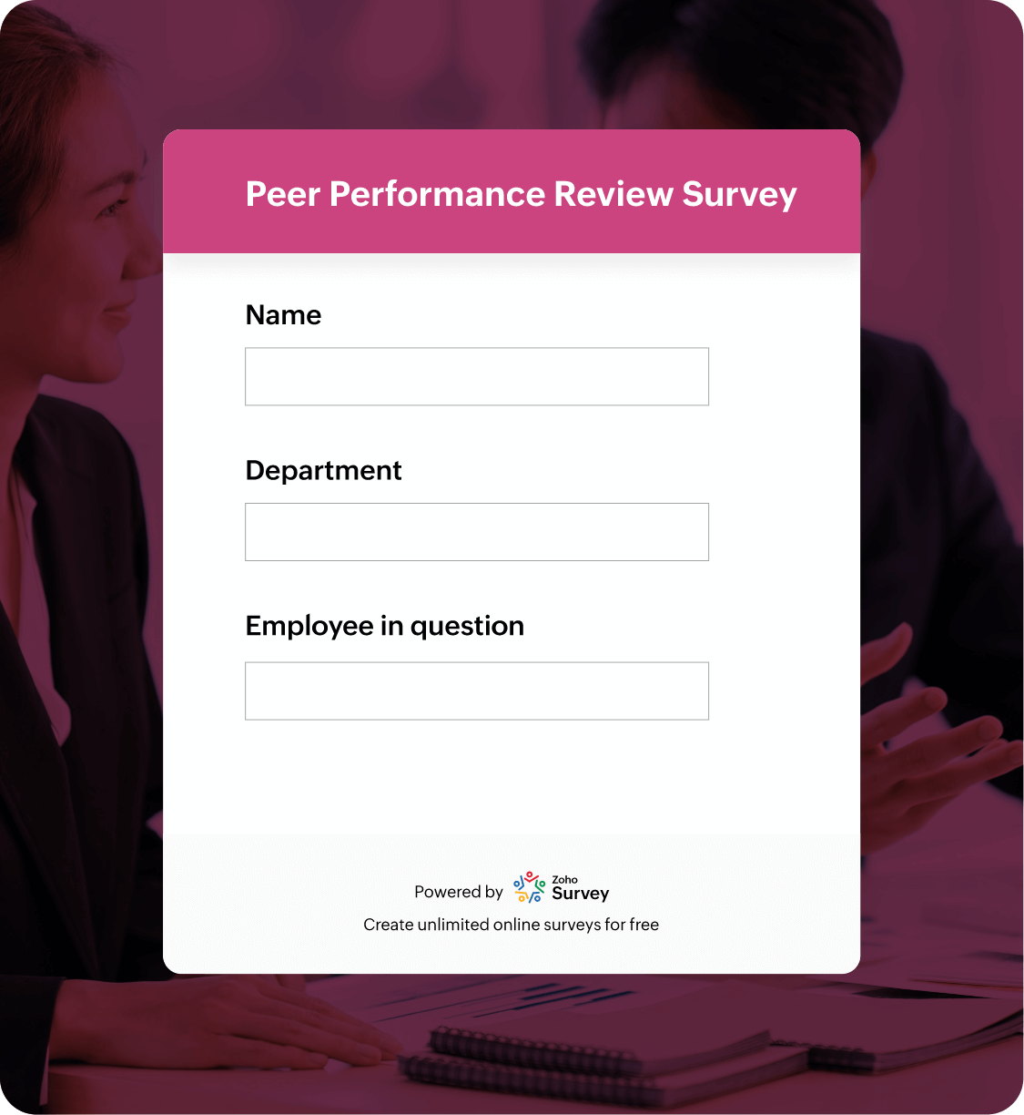Peer performance review survey questionnaire template