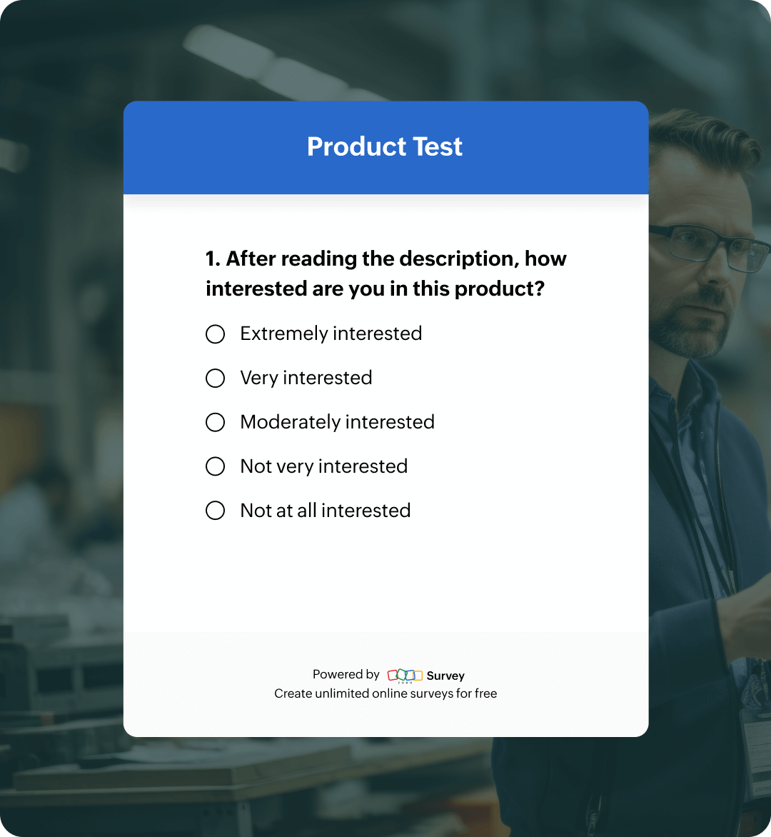 Product test survey questionnaire template