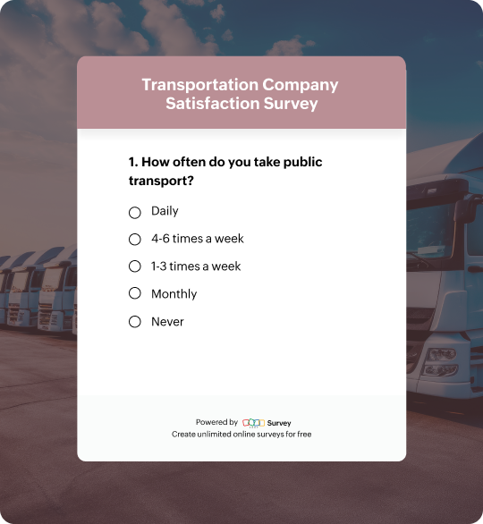Transportation company satisfaction survey questionnaire template
