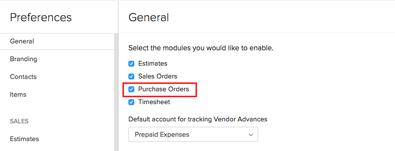 Enable purchase orders