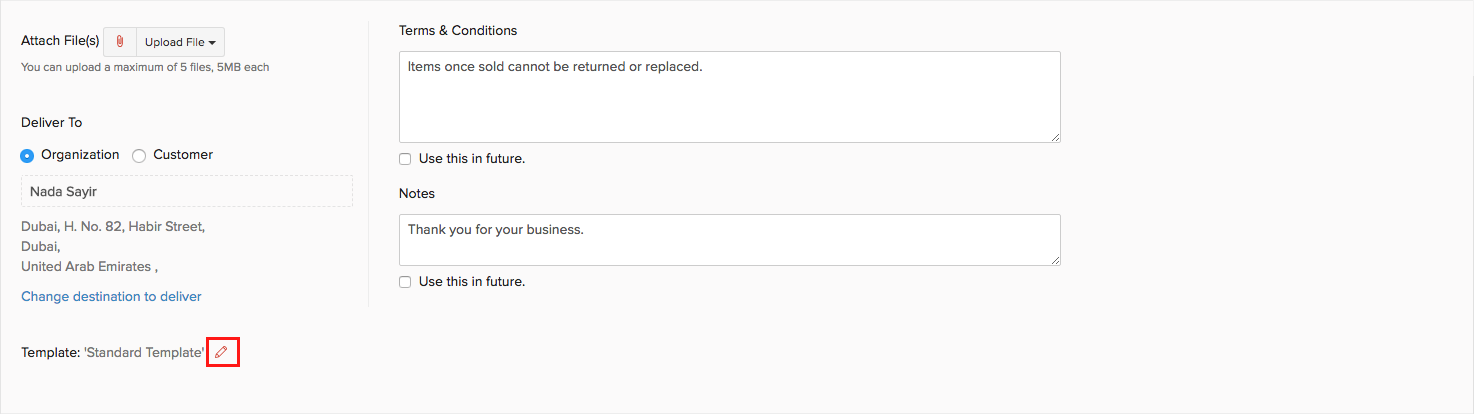 Creating new purchase order
