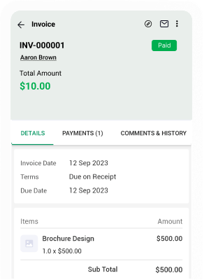 Create and organize invoice from your mobile