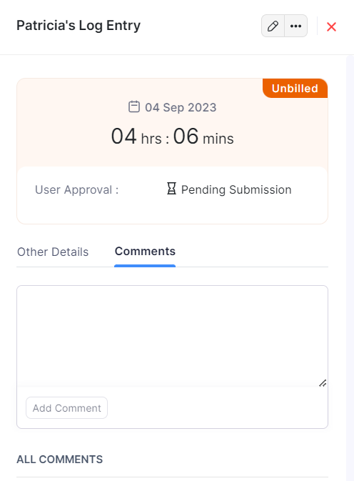 Timesheet Comments and History