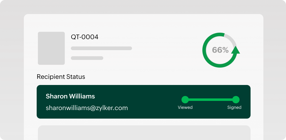 A visual tracker to highlight the signature stage | Zoho Billing