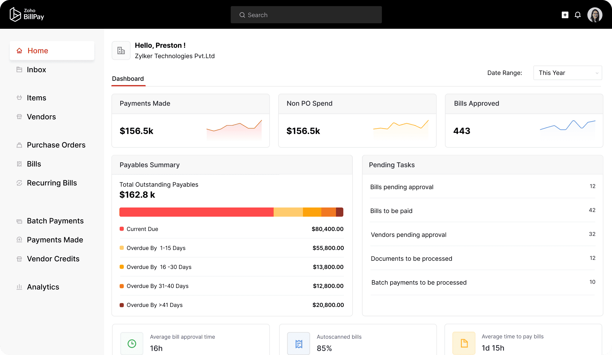 billpay Dashboard