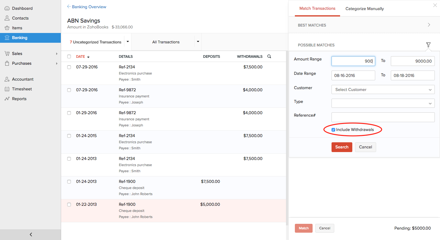 Categorized Transaction