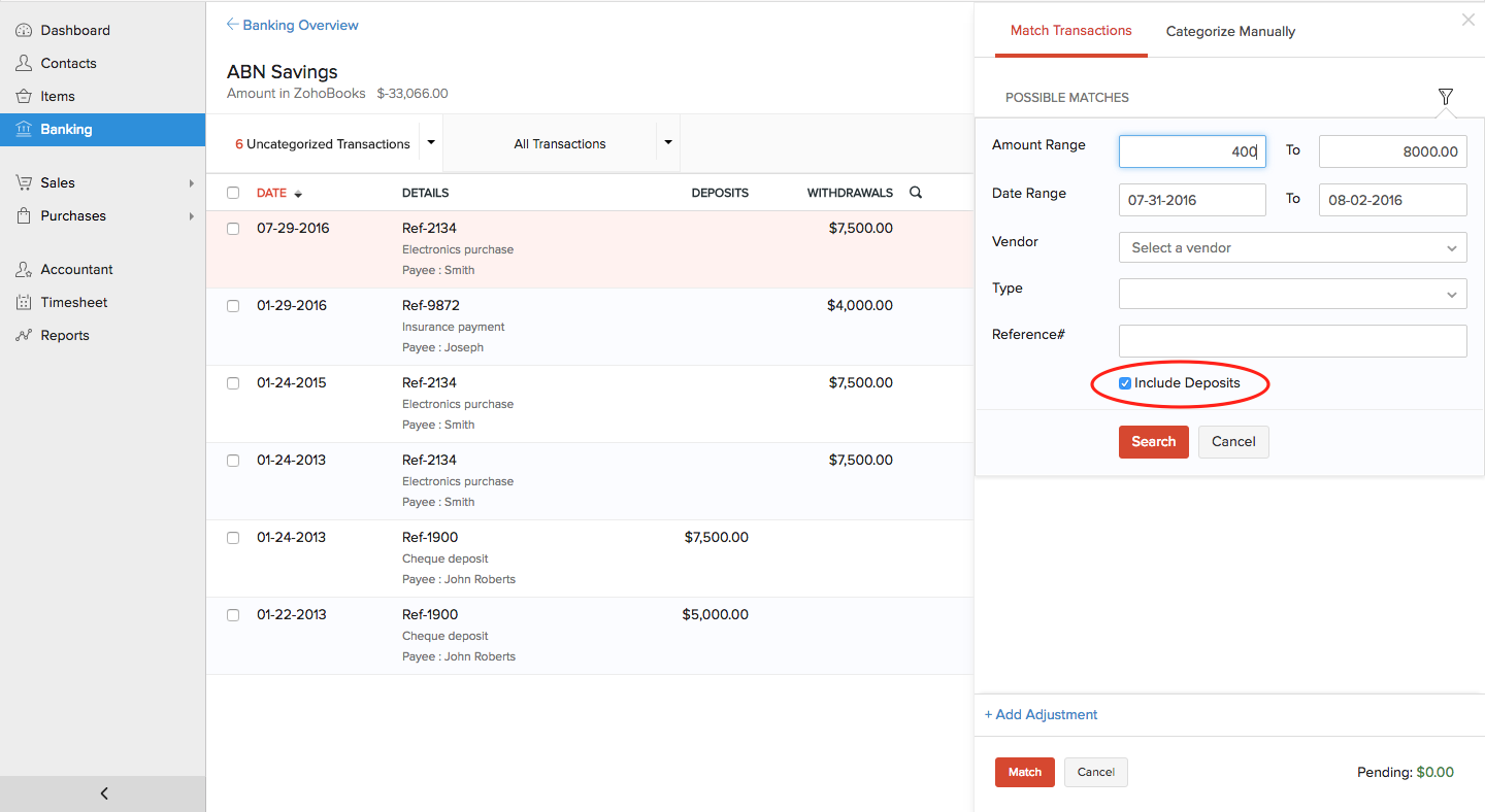 Categorized Transaction