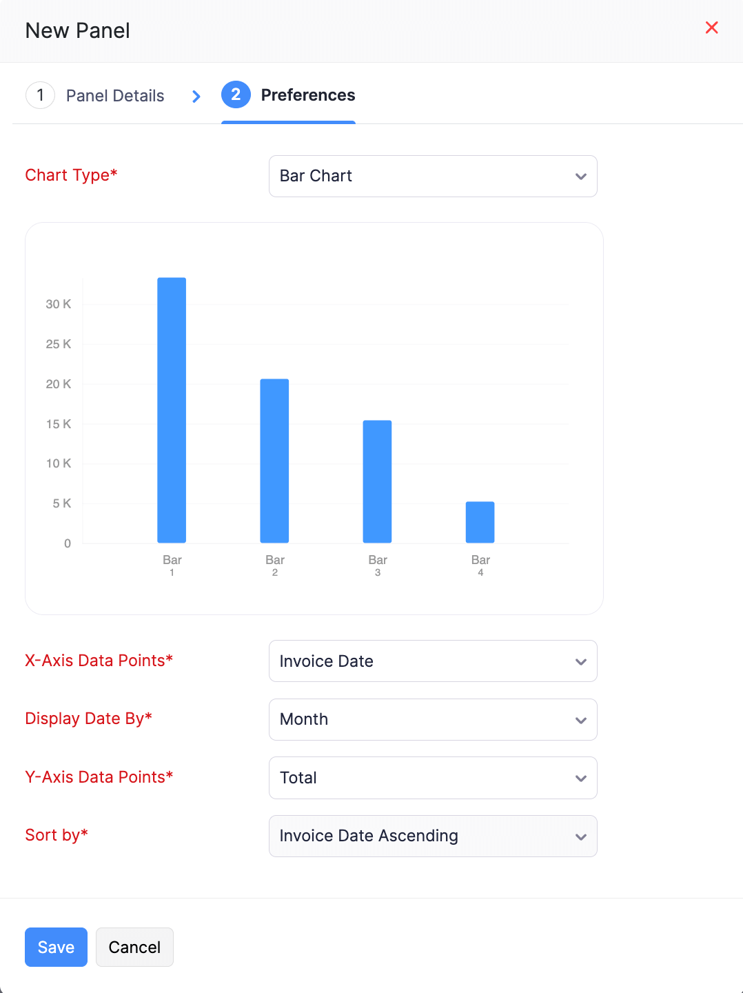 Report Panel Preferences