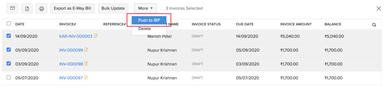 How e-Invoicing works in Zoho Invoice