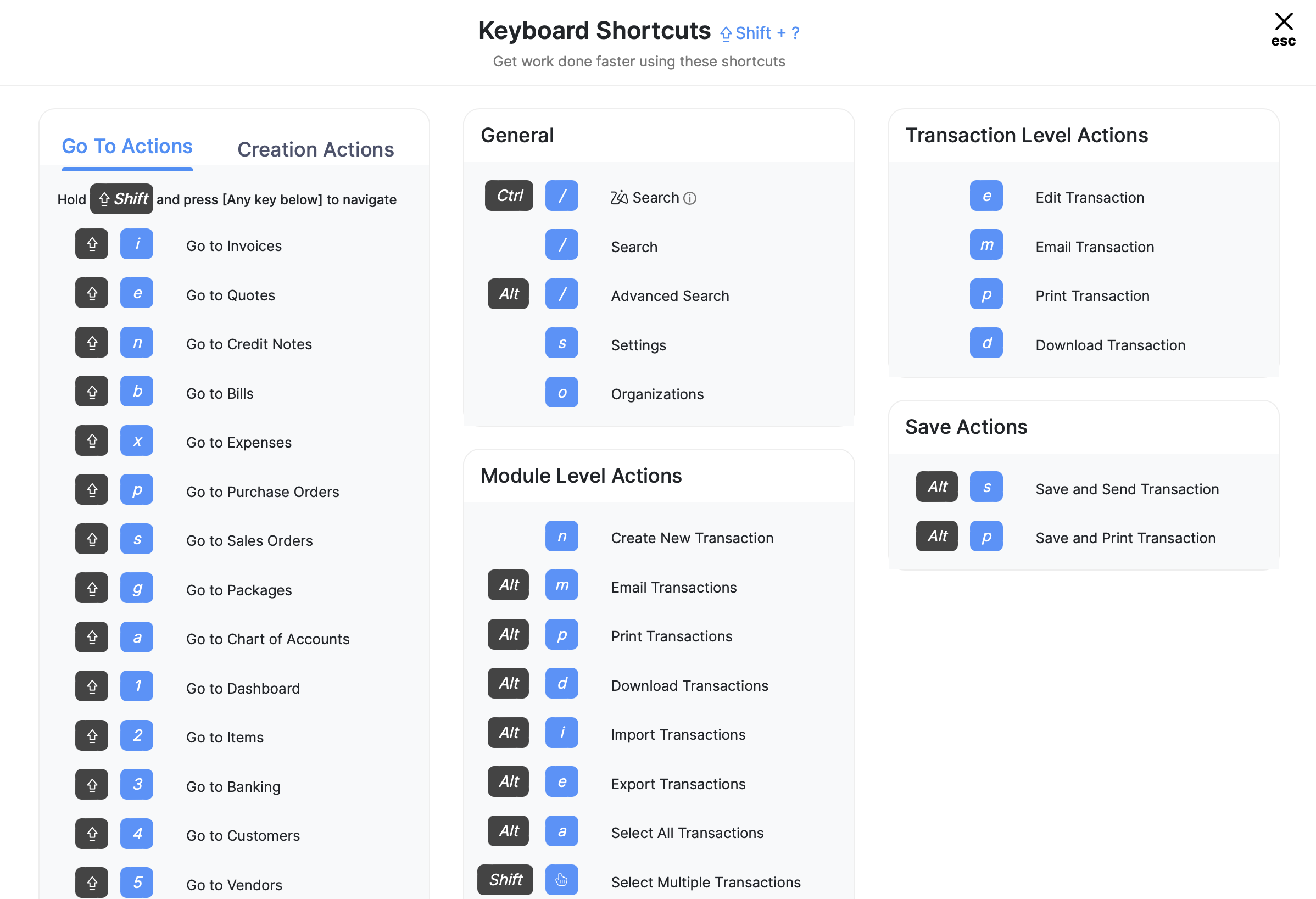 Keyboard Shortcuts