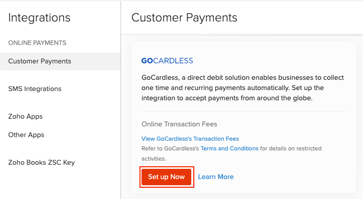 Connect to GoCardless page