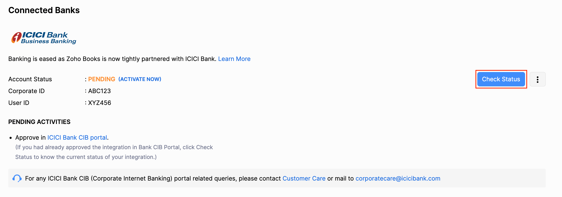 Check Integration Status