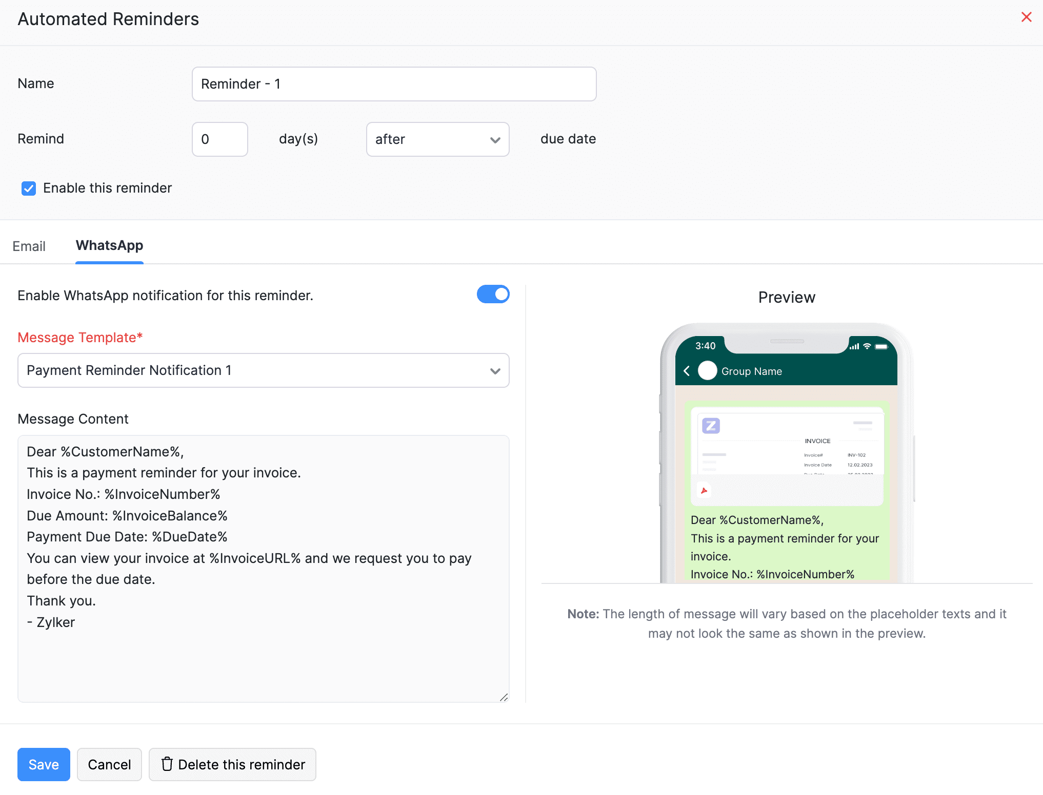 Automated Reminders