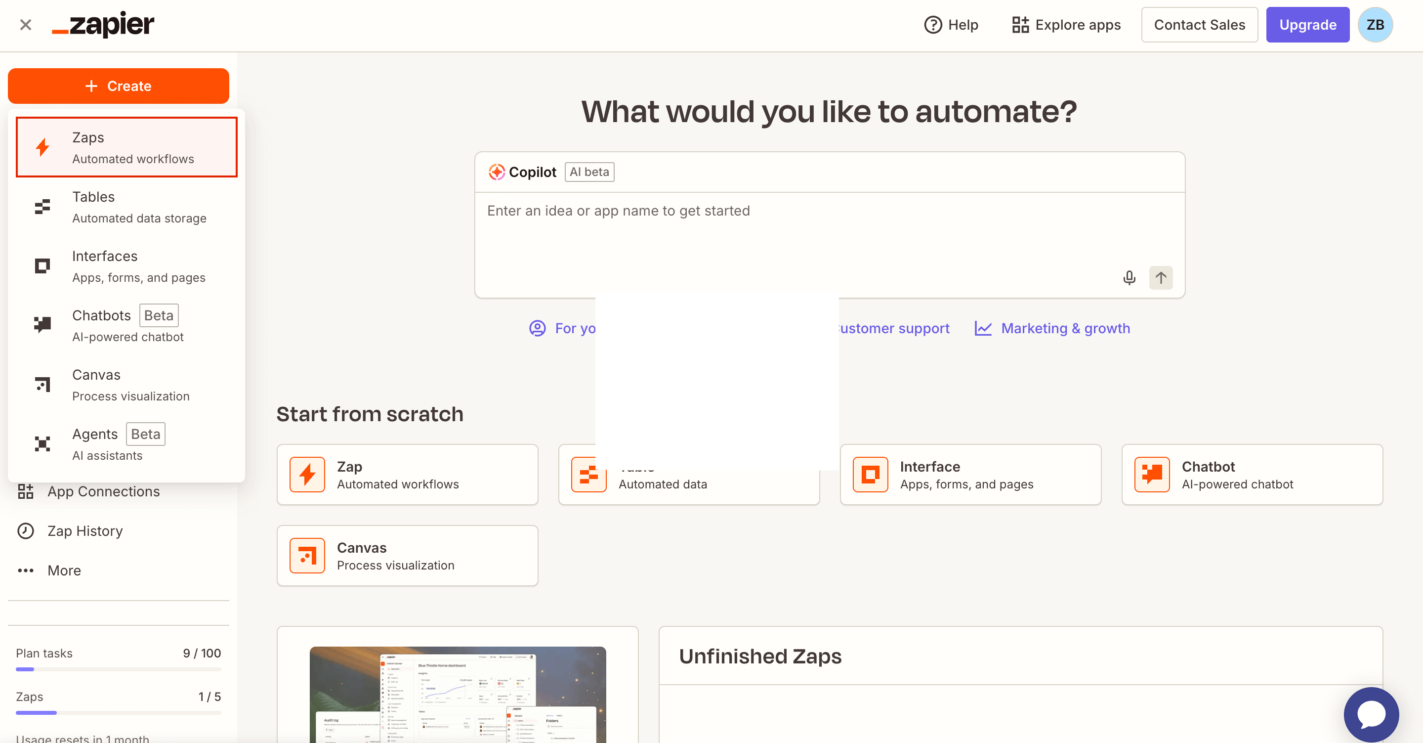 Create A Zap
