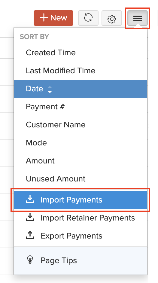 Import Payments Received