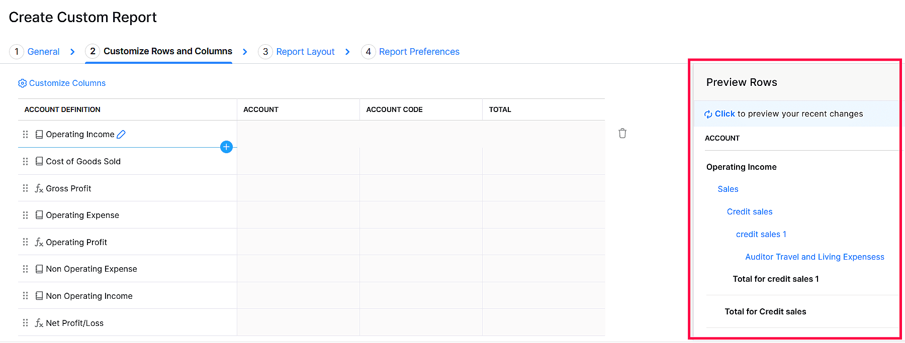 Preview Rows