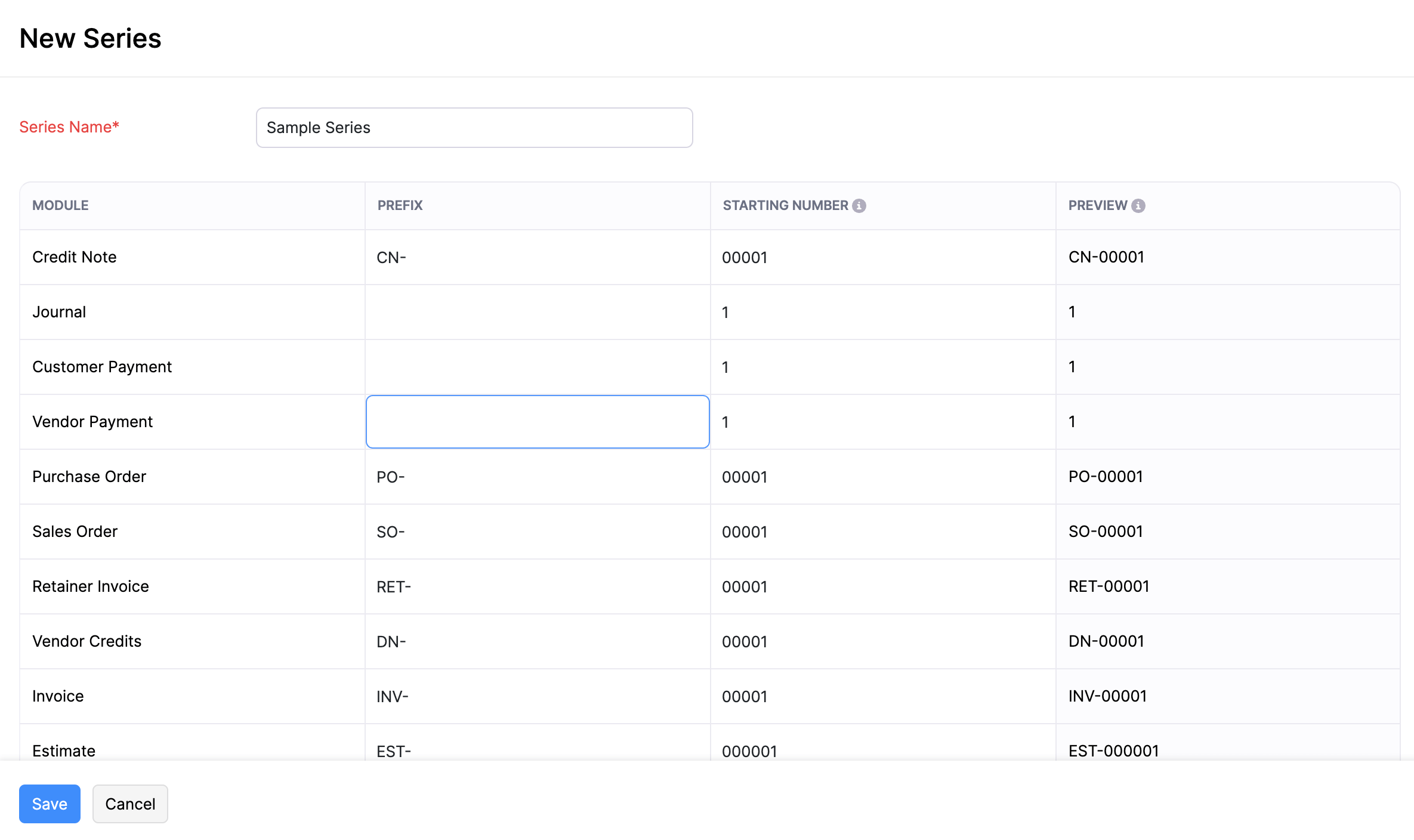 Add Transaction Series