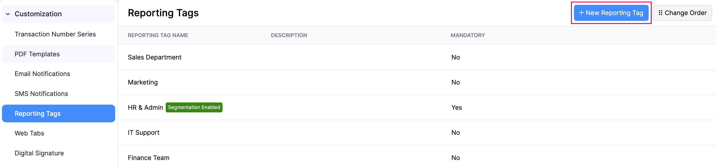Berichtstags erstellen