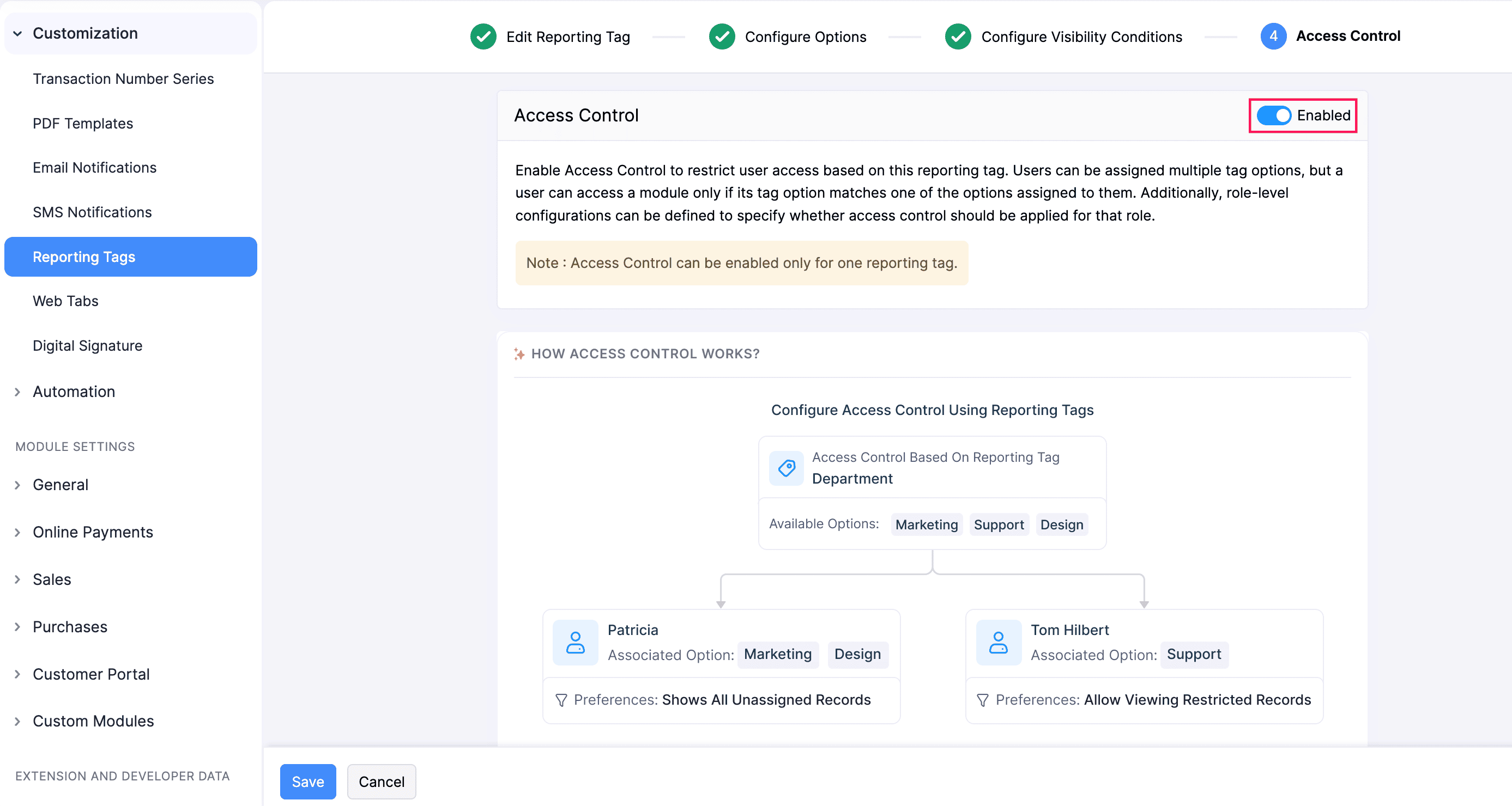 Configurar Control de Acceso