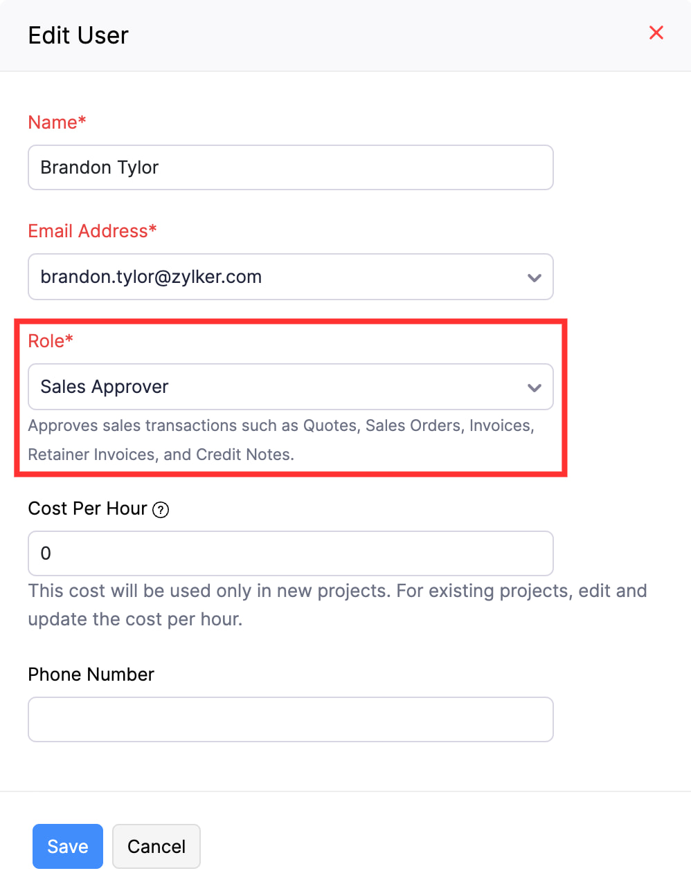 Add an existing user to the approver role