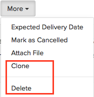 Other Actions in purchase order