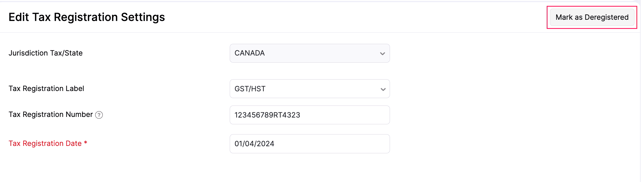 Mark as Deregistered