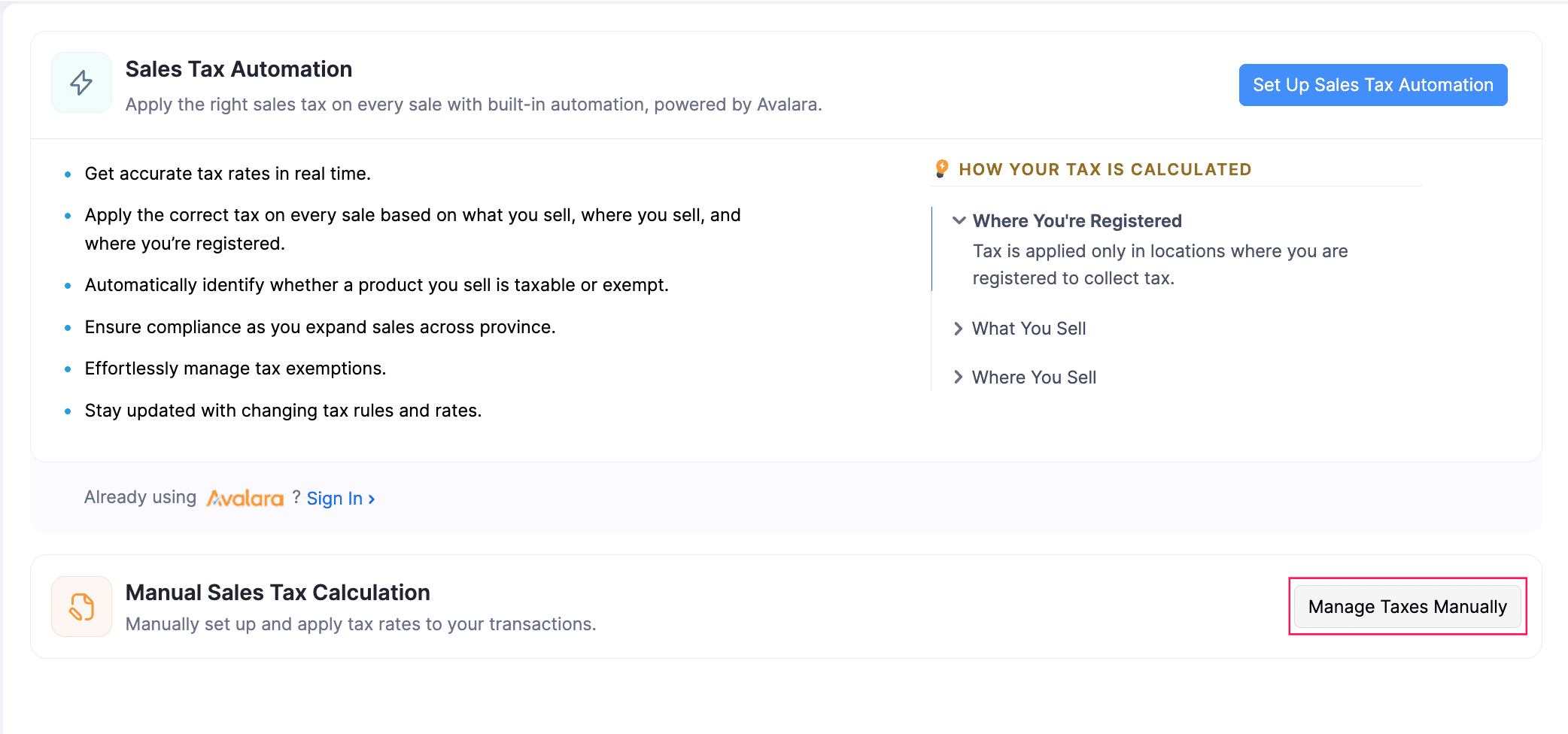 Calculate Tax Manually