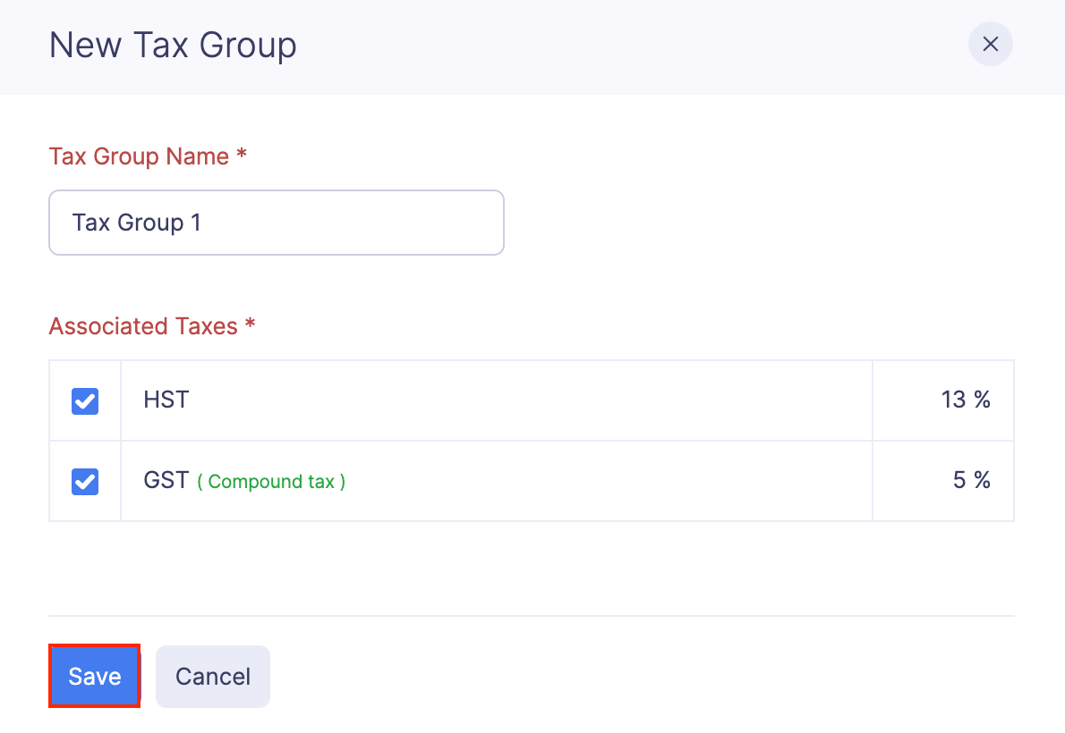 Add a New Tax Group