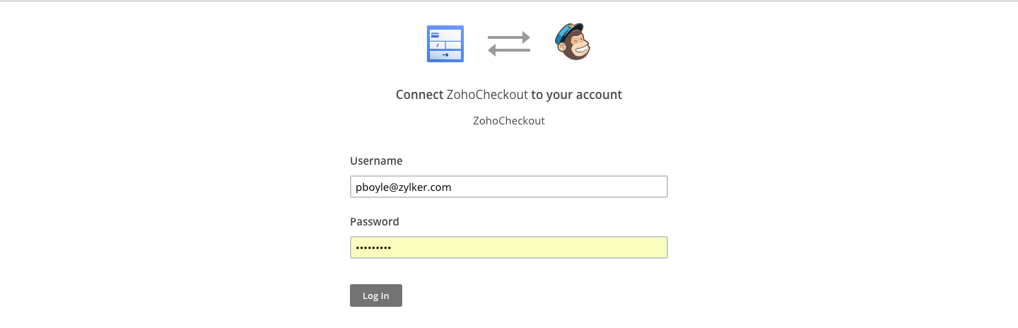 MailChimp login image