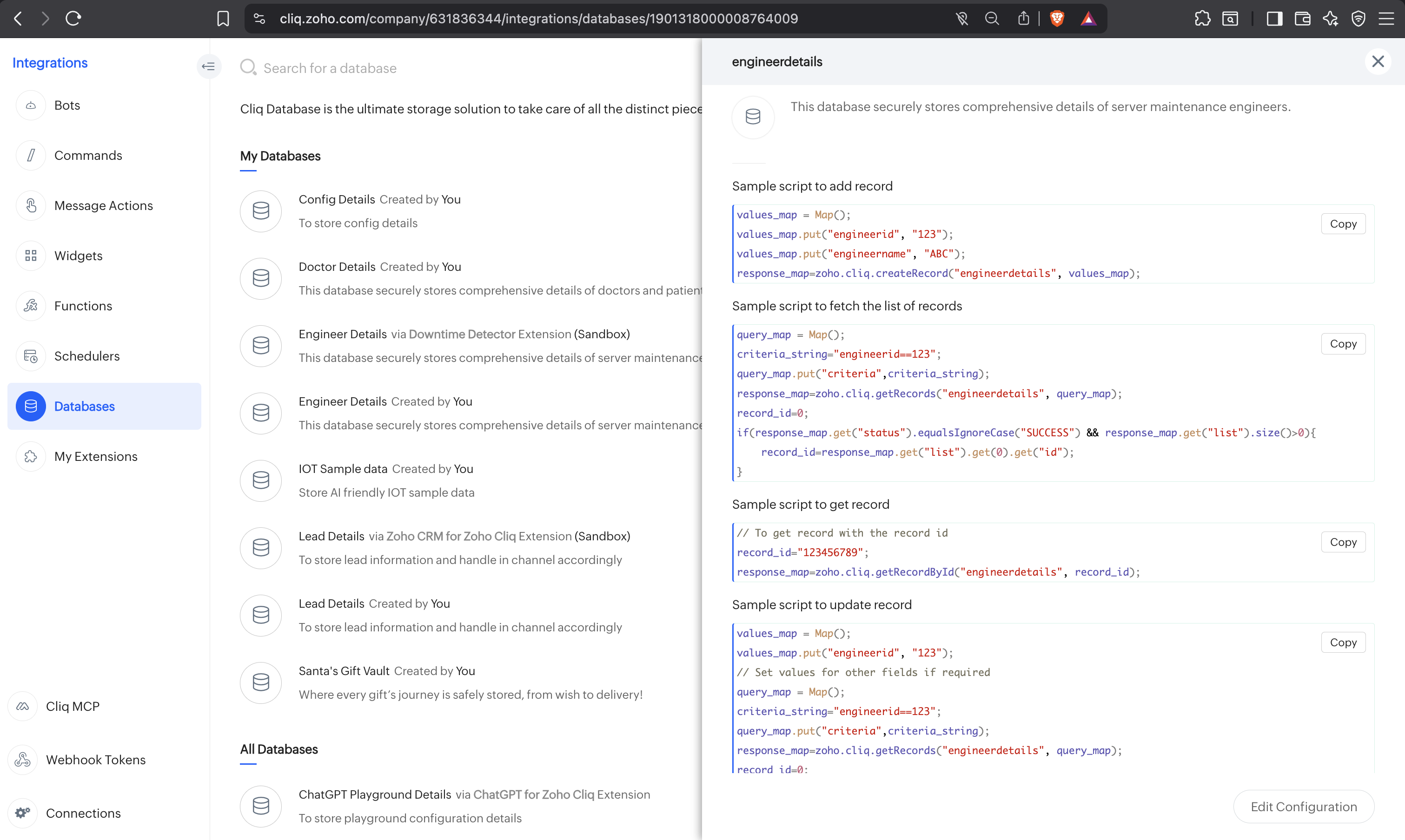 DATASTORE_ID in Cliq UI