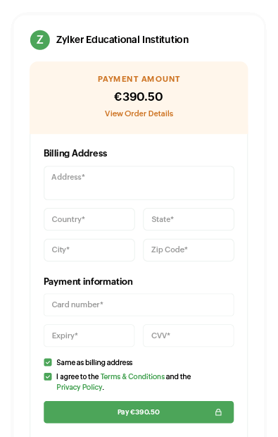 Preview of pricing widget