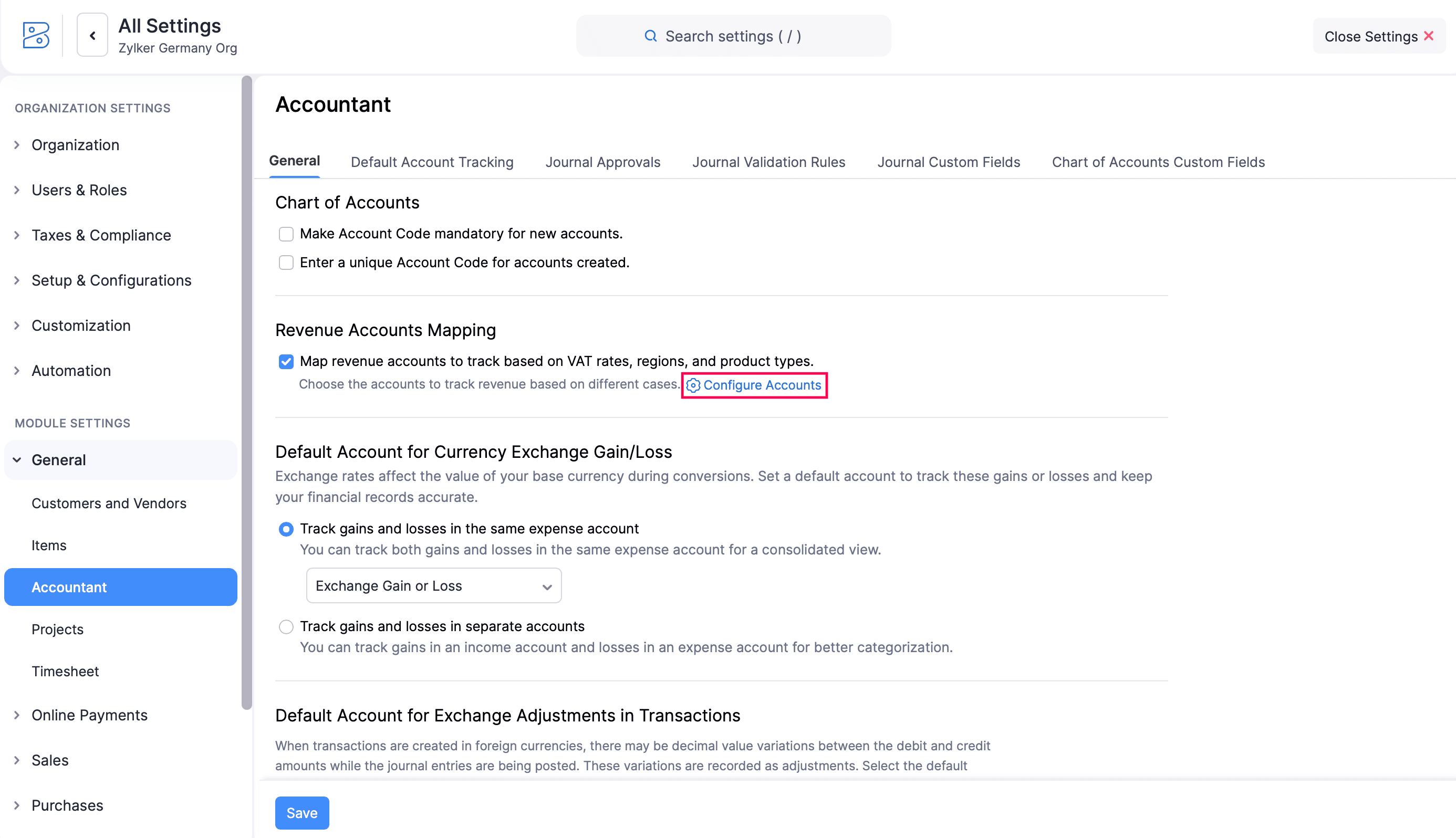 Configure Accounts