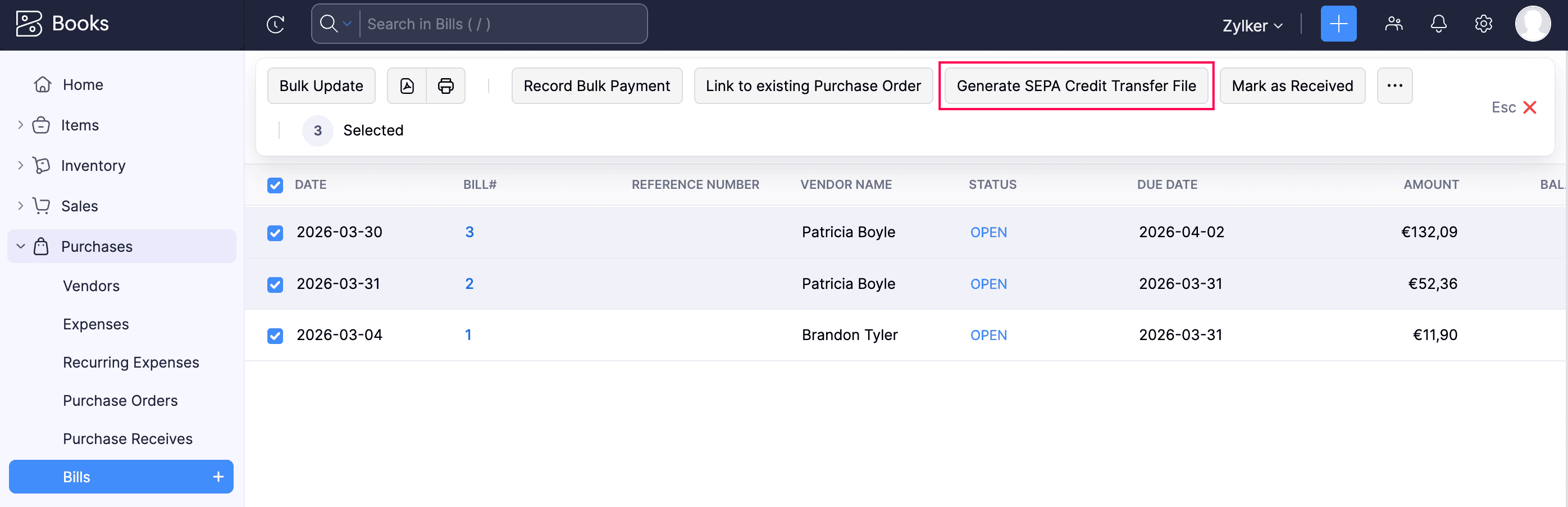 Generate SEPA Credit Transfer File