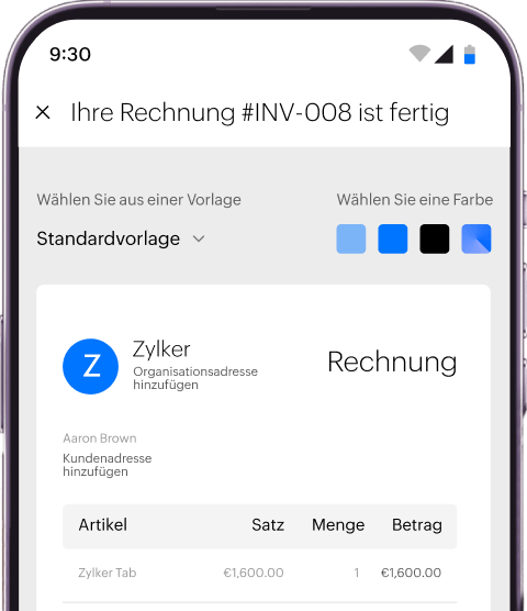 Send invoice PDFs with Zoho Invoice