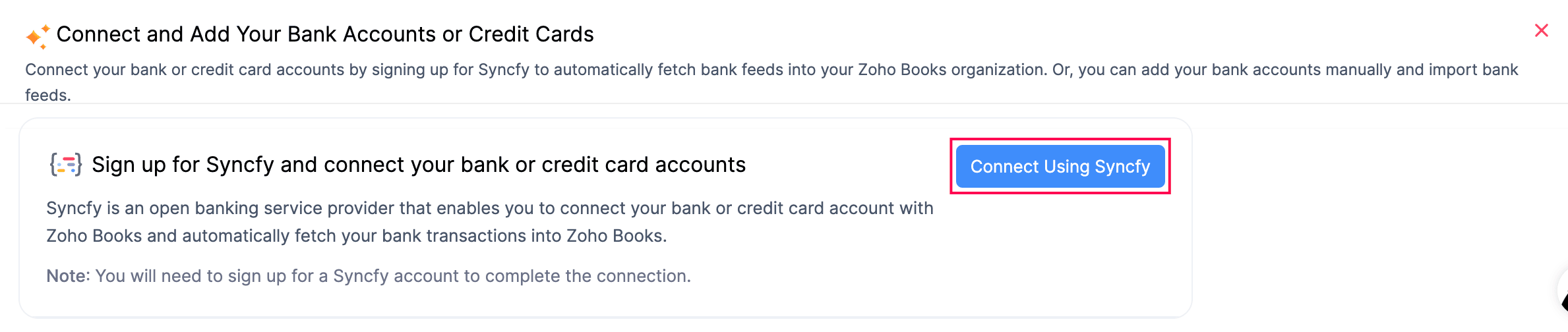 Connect Using Syncfy