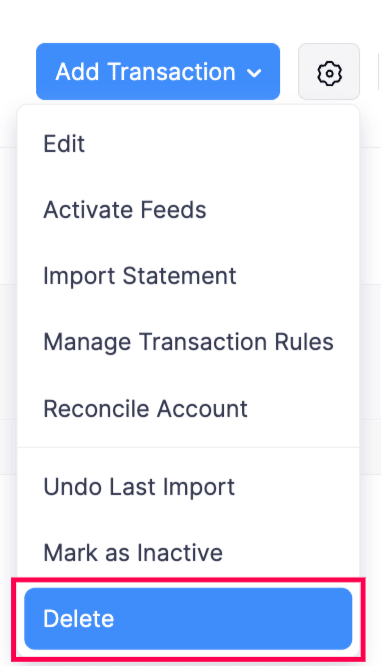 Banking Dropdown - Delete