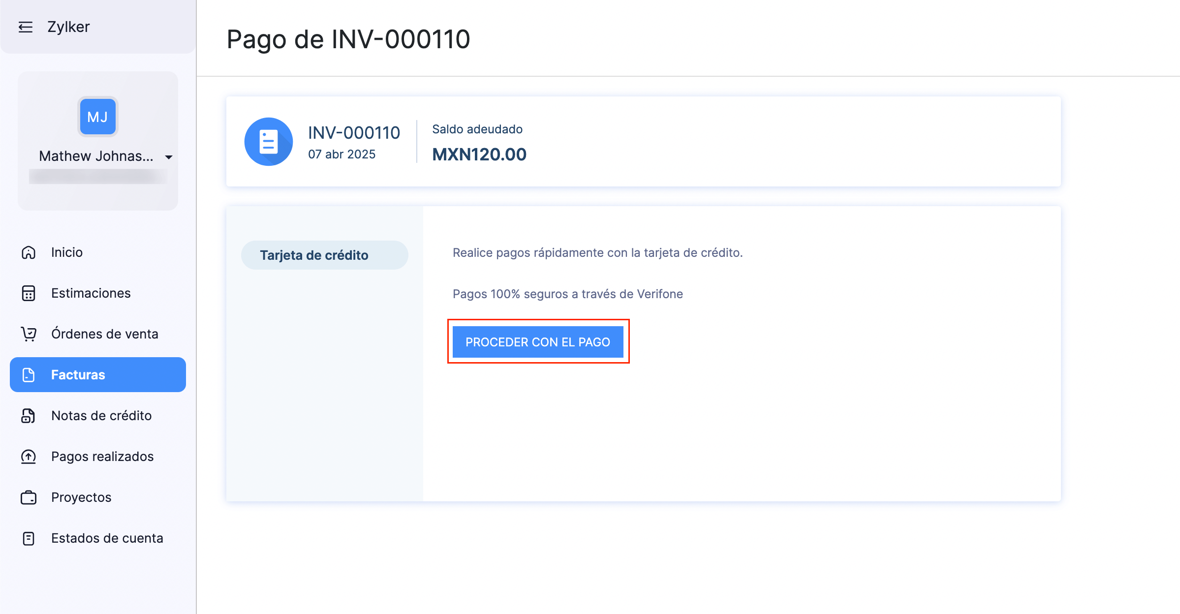 Realizar Pago Verifone