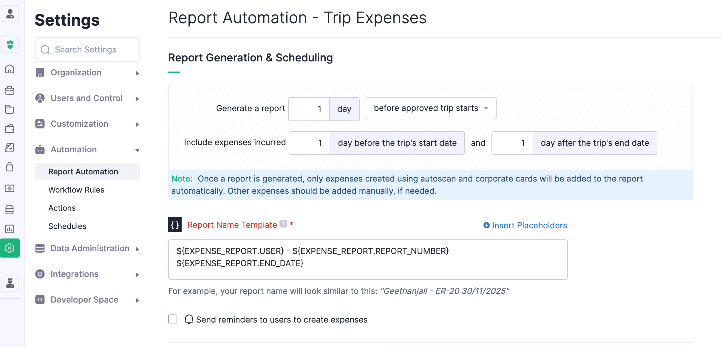 Scheduling Trip Automation Preferences