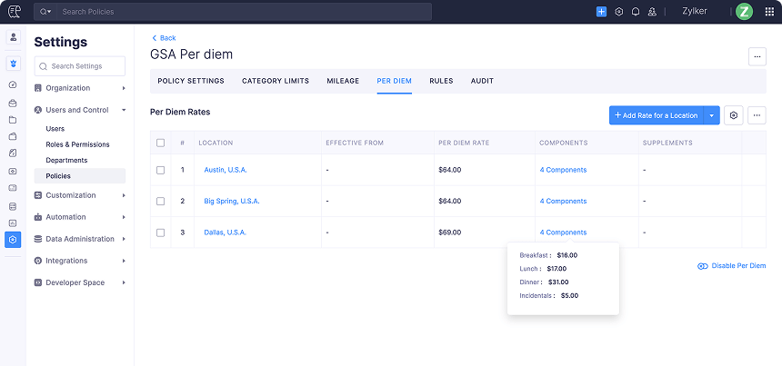 Free USA Per Diem Calculator