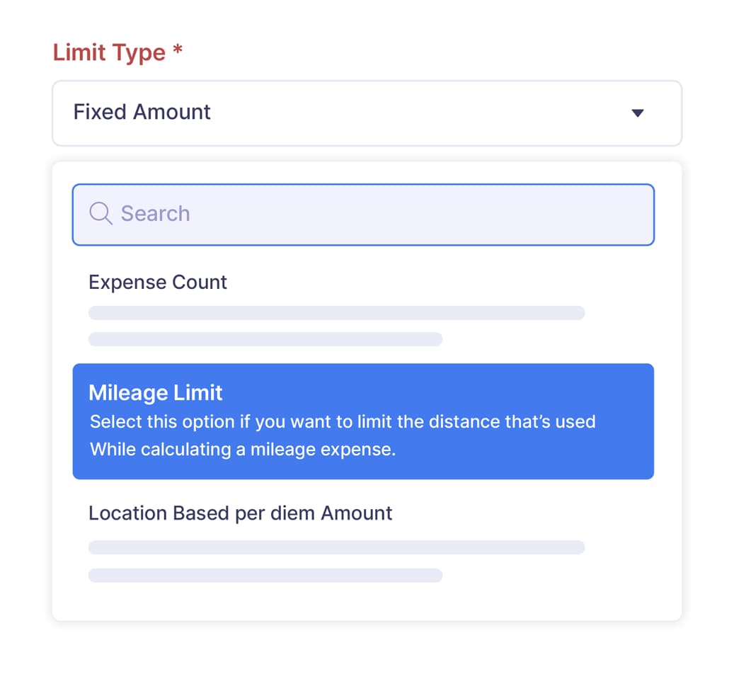 Zoho Expense rule creation screen