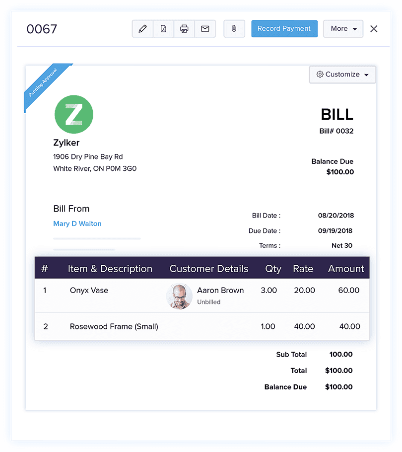 Associez des clients à des factures – Logiciel de gestion de la facturation en ligne | Zoho Books