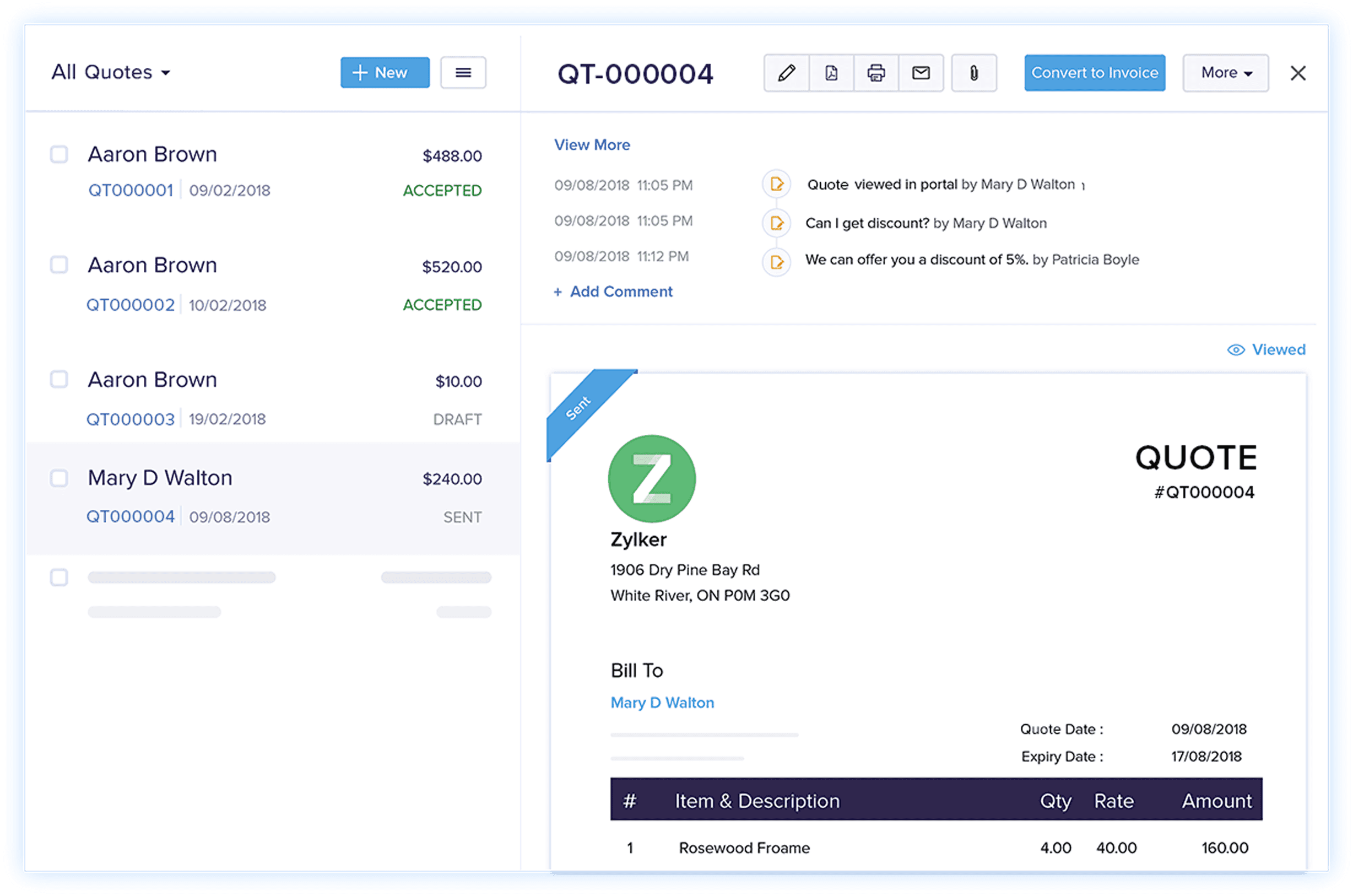 Négociez des devis – Application de facturation et de devis | Zoho Books