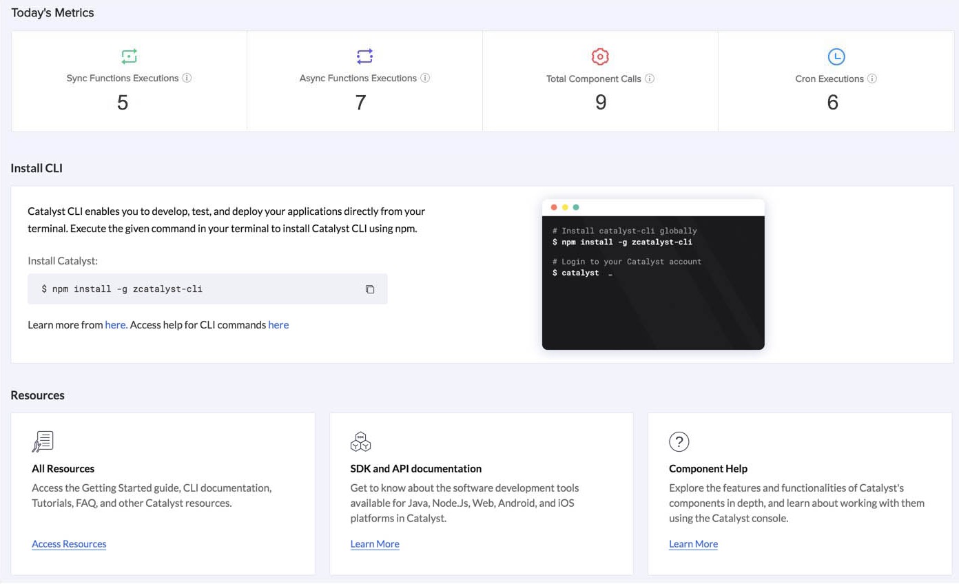 Catalyst Console- Dashboard