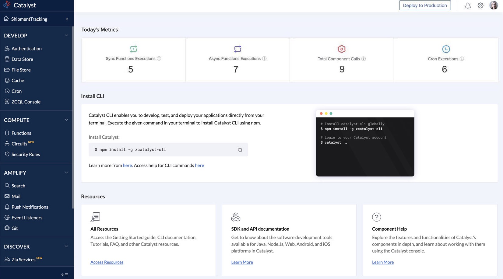 Catalyst Console- Project Page