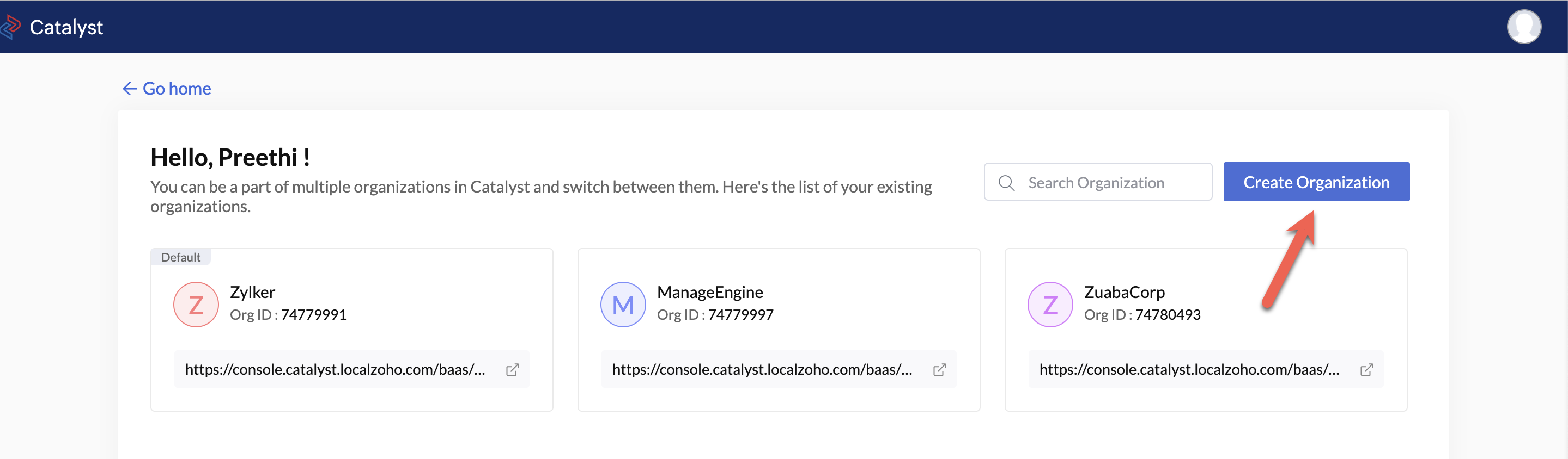Create New Organization