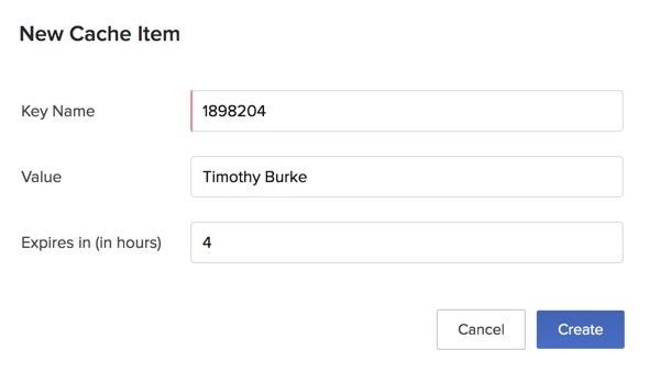 Cache- Create a Cache Item