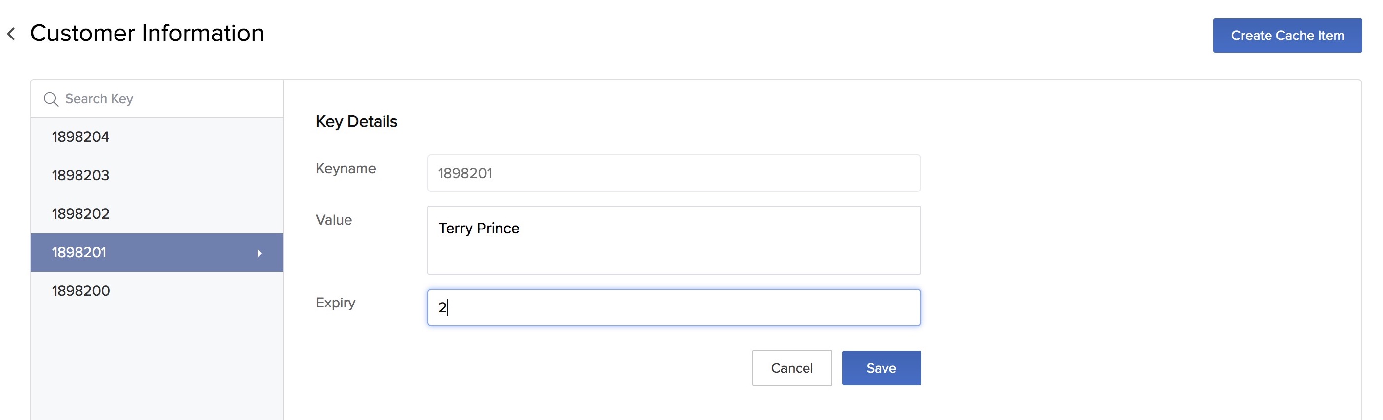 Cache- Edit a Cache Item
