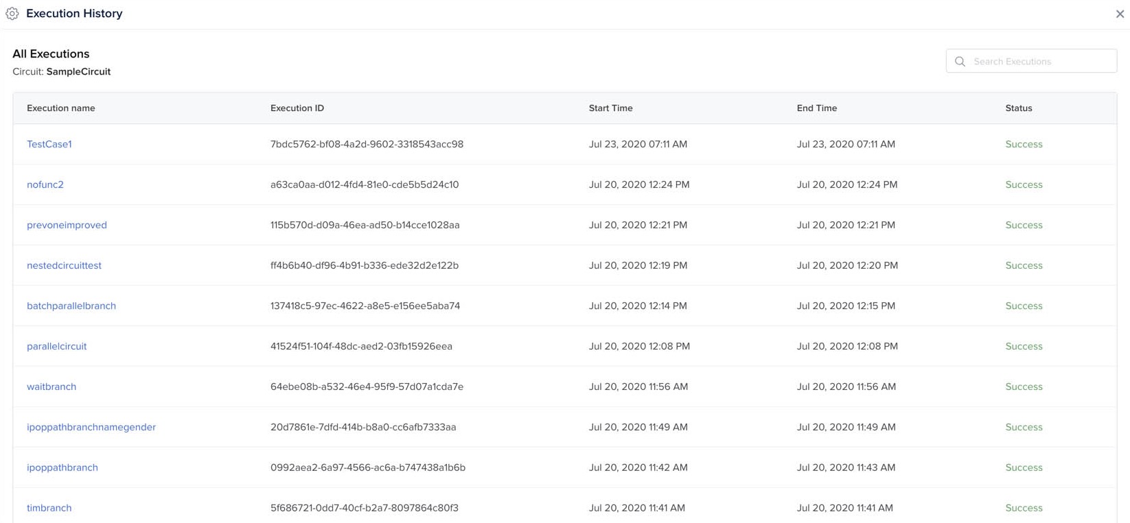 Circuits- Execute a Circuit