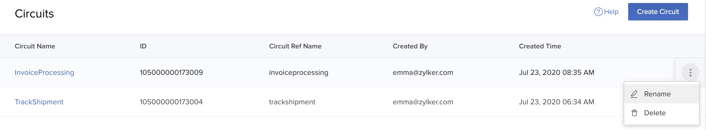 Circuits- Rename a Circuit