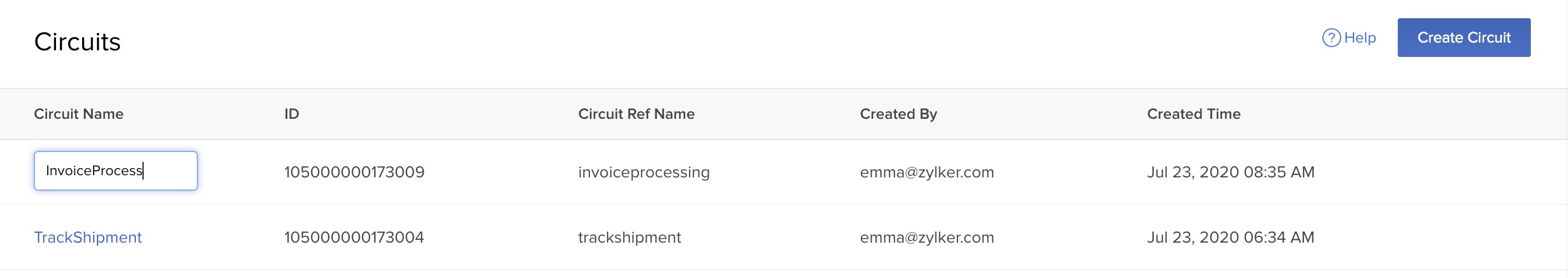 Circuits- Rename a Circuit